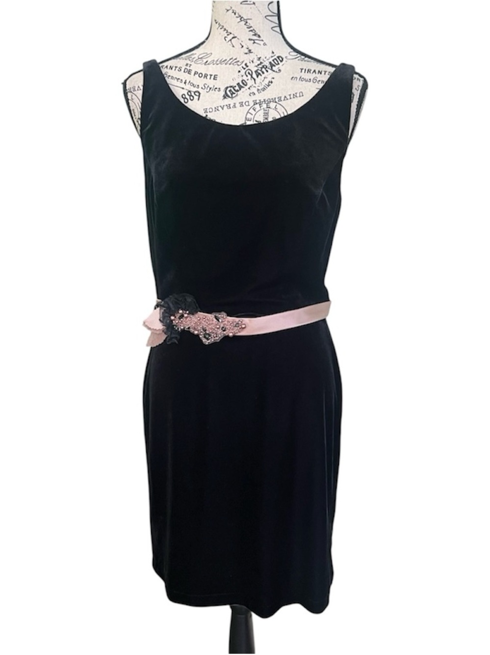 Alfred Angelo Black Velvet Sleeveless Dress